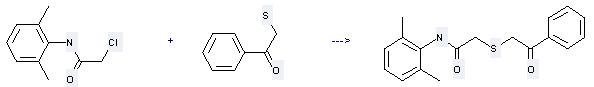 2-Chloro-N-(2,6-dimethylphenyl)acetamide can be used to produce N-(2,6-dimethyl-phenyl)-2-(2-oxo-2-phenyl-ethylsulfanyl)-acetamide at the temperature of 50 °C